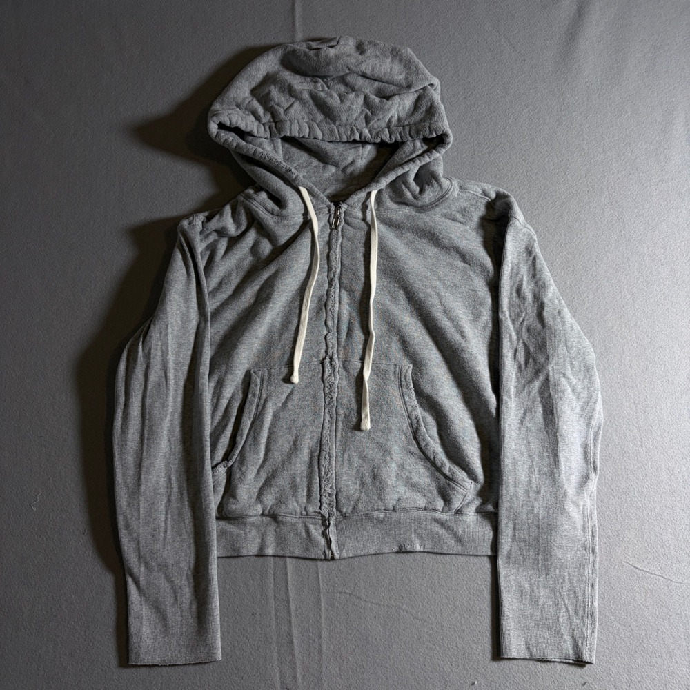 Sincerely Jules for Bandier Gray Full Zip Hoodie Sweatshirt Womens XL Heathered